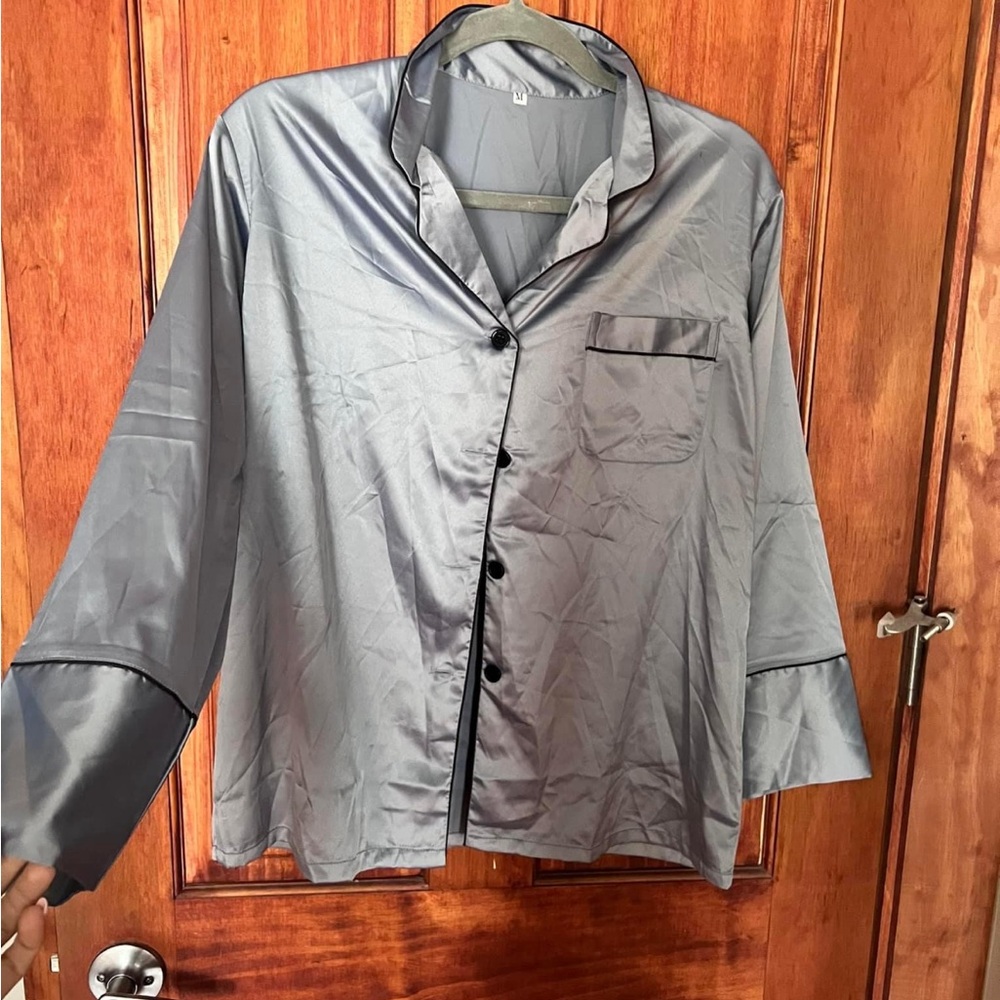 Dusty blue silk pajama set (5 sets available!)
